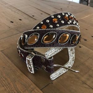 Cowgirl West western bling rhinestone belt large